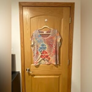 Coldwater Creek Women’s Size XXL Floral Tee Shirt Blouse